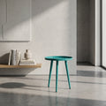 Round Teal Metal Side Table by Zodiya