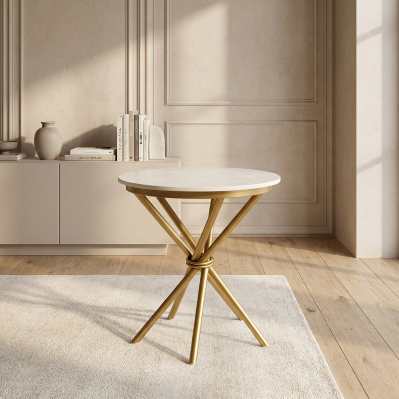 ZDY-ATP05-Side Table MG Metal with Artificial Marble 56.5x56.5x55.5-1