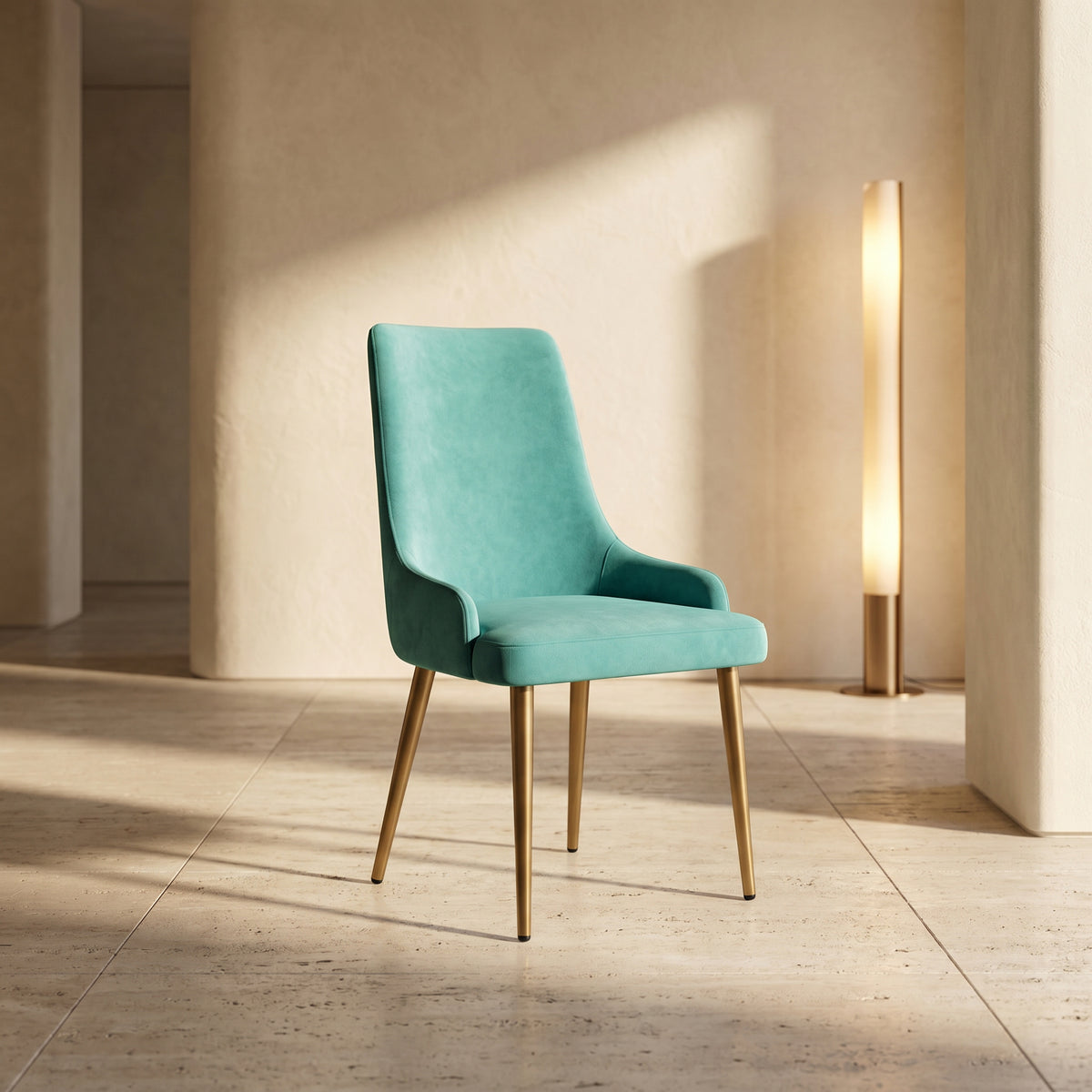 Teal Velvet Dining Arm Chair By Zodiya