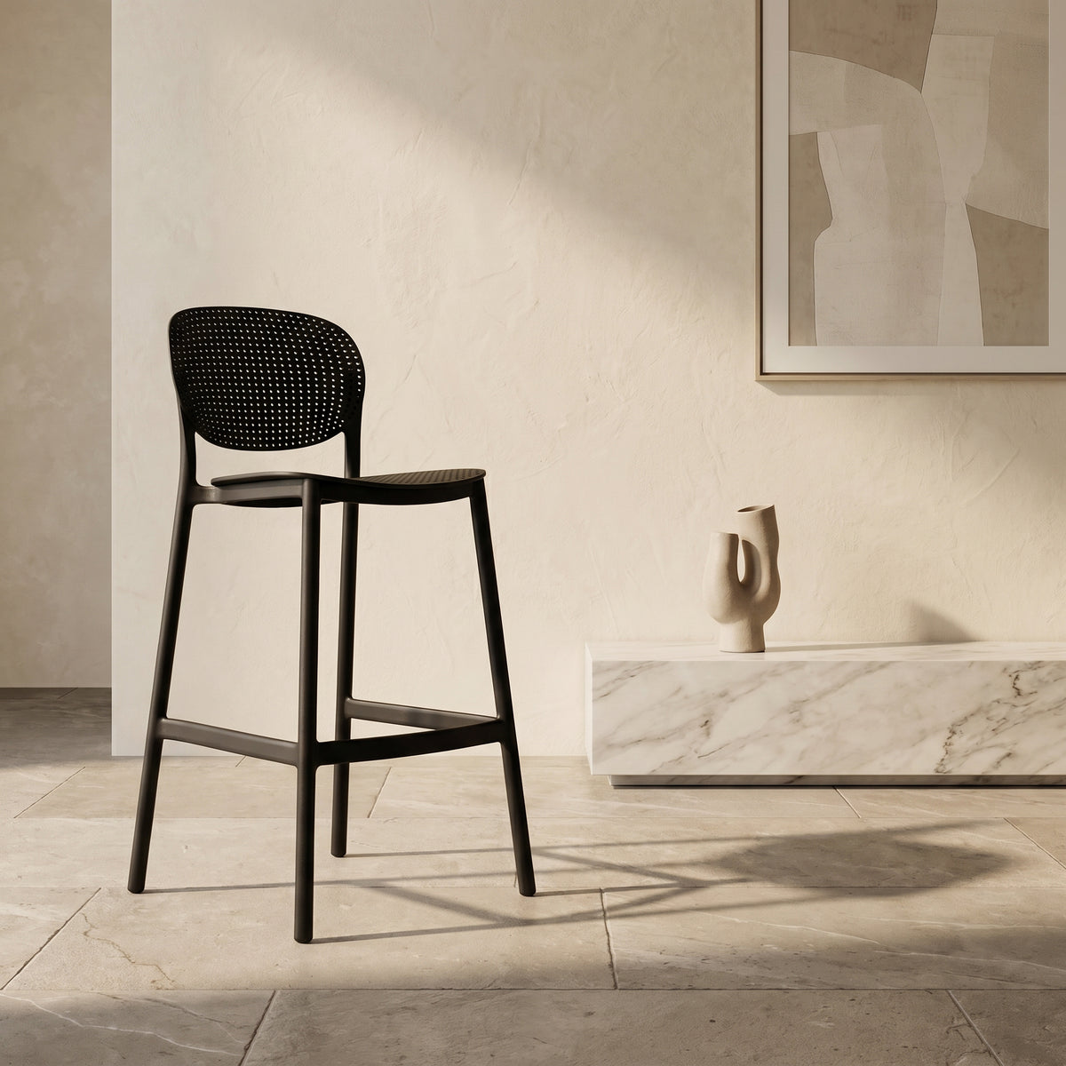 Sono Black Plastic Bar Chair By Zodiya