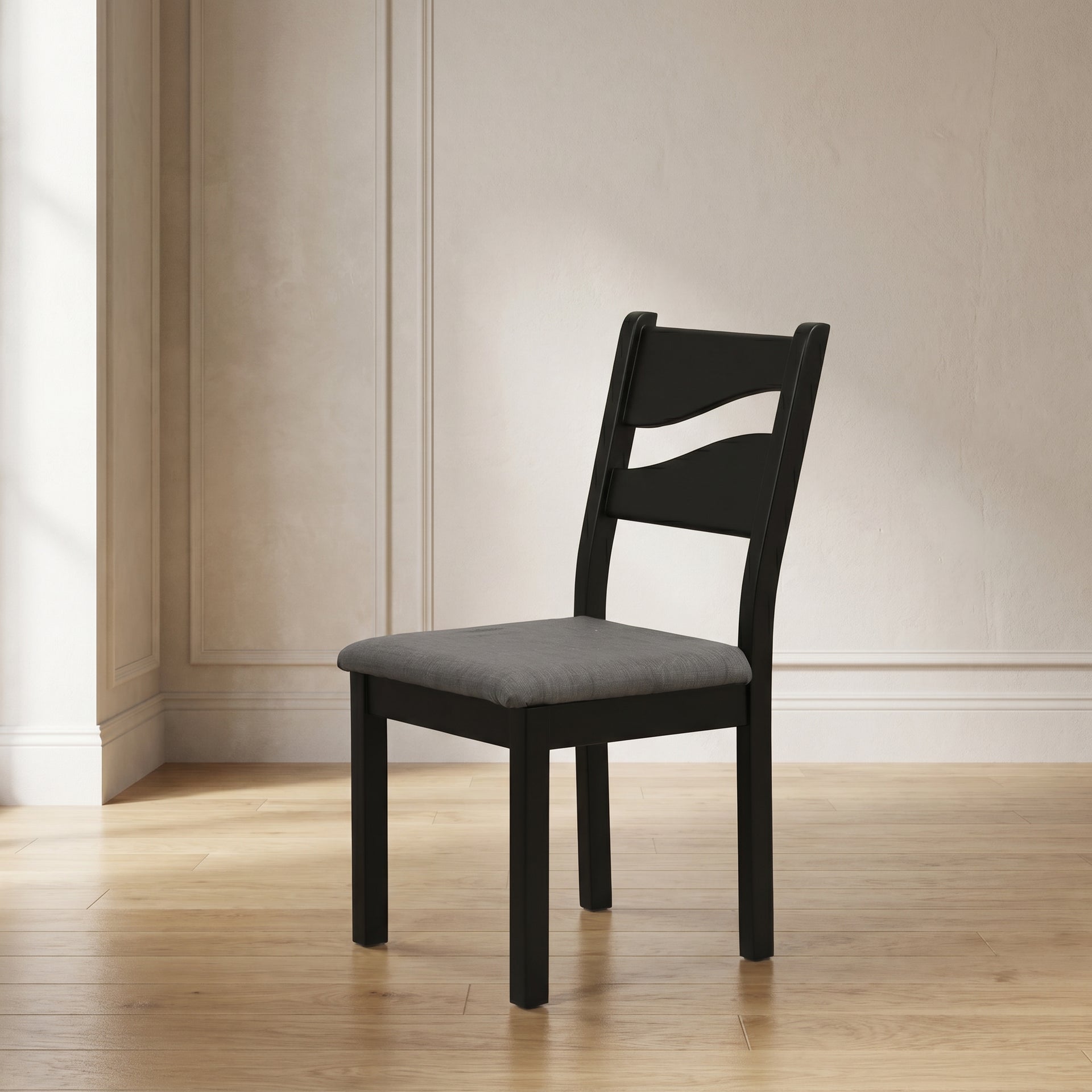 Dark Walnut Padded Dining Chair by Zodiya