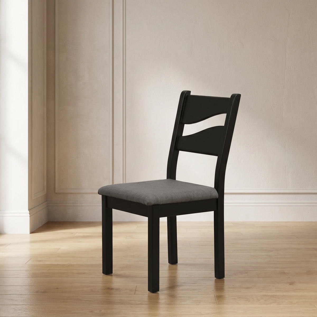Black Cushioned Dining Chair by Zodiya