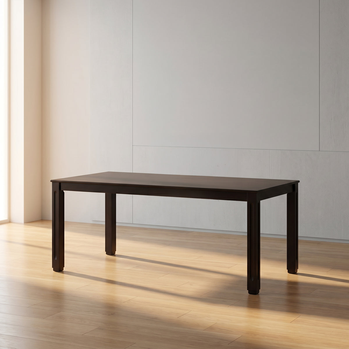 Black Wooden Top 6 Seater Dining Table by Zodiya