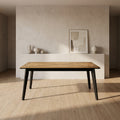 Black Engineered wood 6 Seater Dining Table by Zodiya