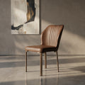 Aura Brown Leather Dining Chair by Zodiya