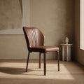 Avalon Brown Leather Dining Chair by Zodiya