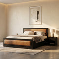 Black Engineered Wood King Size Bed with Storage by Zodiya