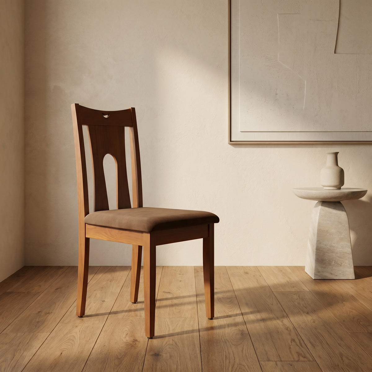 Wooden Cushioned Dining Chair by Zodiya