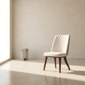 White Fabric Dining Chair By Zodiya