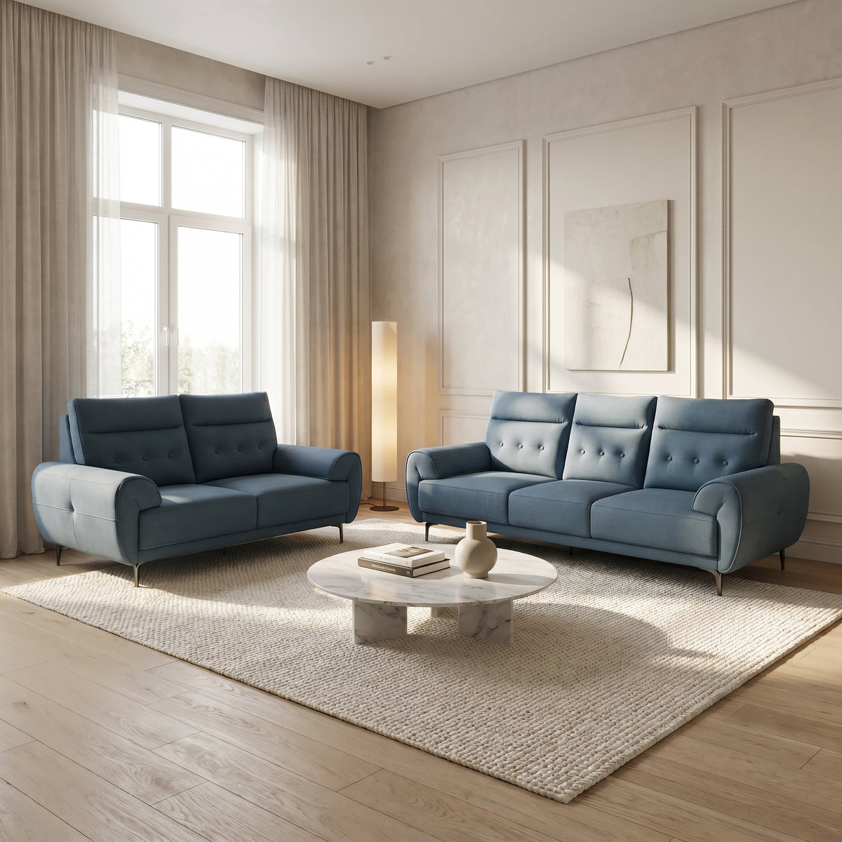 Sierra Teal Fabric 2 Seater Sofa by Zodiya