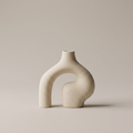 Beige Sculptural Arched Ceramic Vase by Zodiya