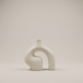 Beige Sculptural Arched Ceramic Vase by Zodiya