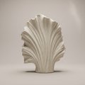 Off-White Ceramic Shell Shaped Vase by Zodiya