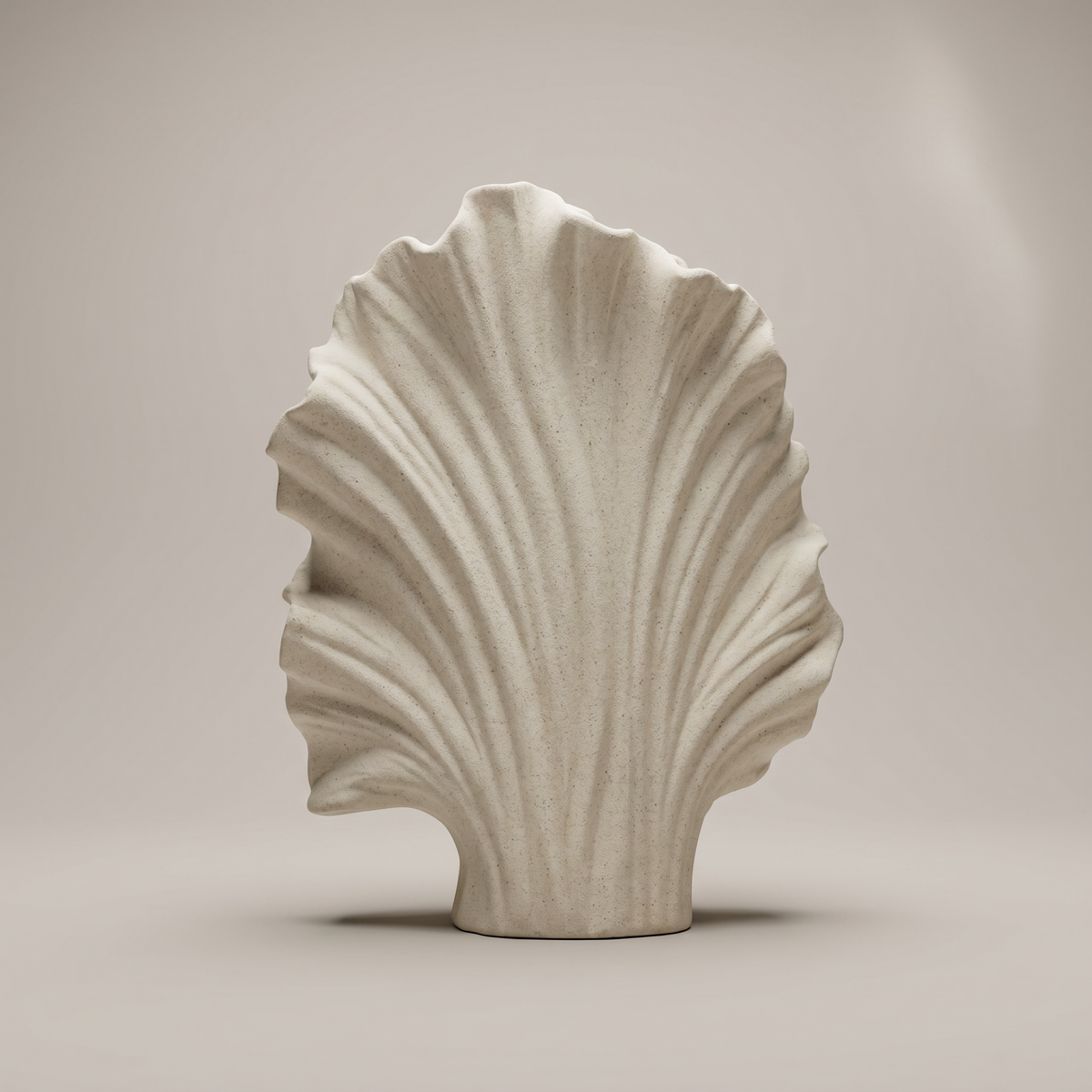 Off-White Ceramic Shell Shaped Vase by Zodiya