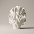 Off-White Ceramic Shell Shaped Vase by Zodiya