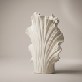 Off-White Ceramic Shell Shaped Vase by Zodiya