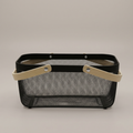 Black Metal Basket with Wooden Handles by Zodiya