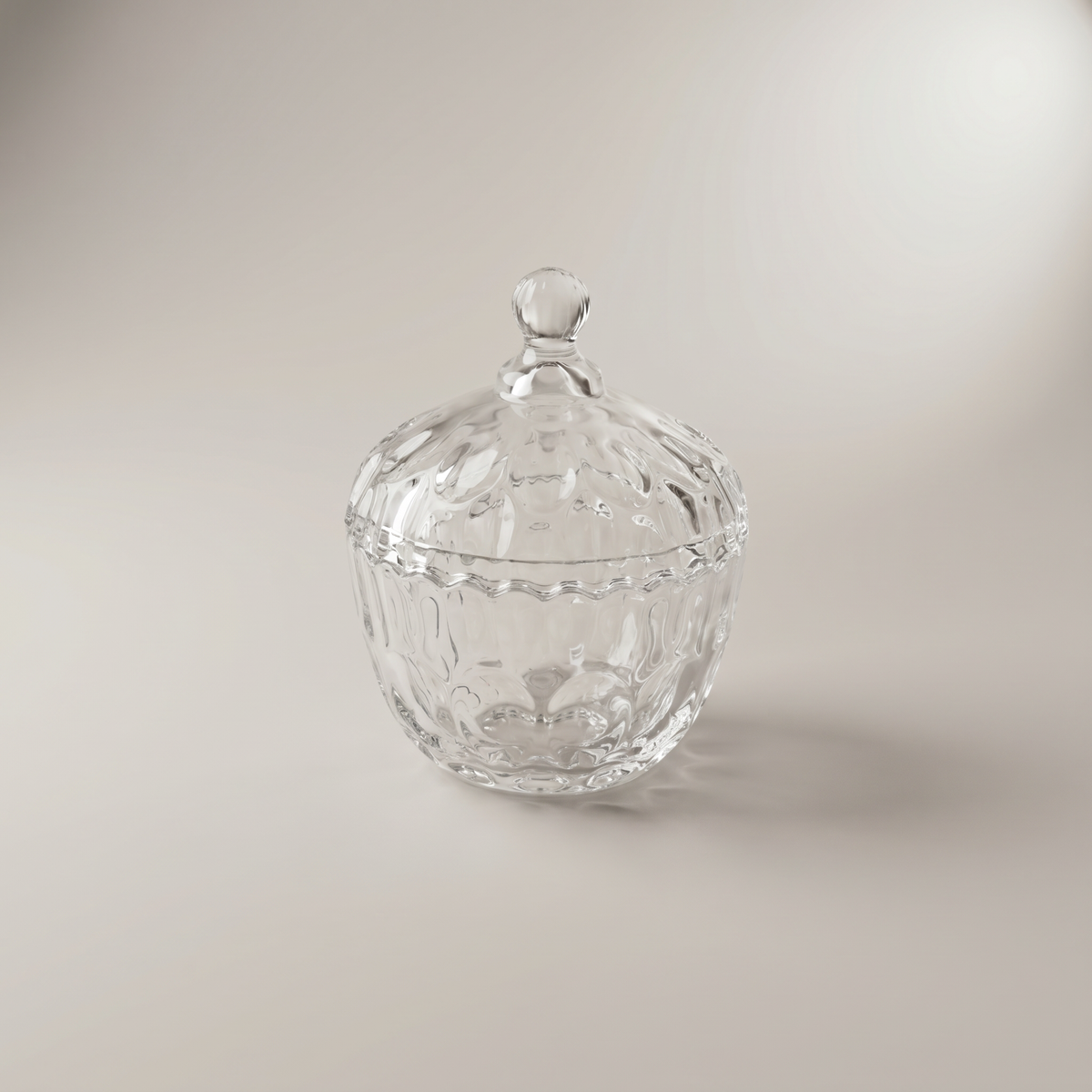 Glass Candy Bowl with Lid by Zodiya