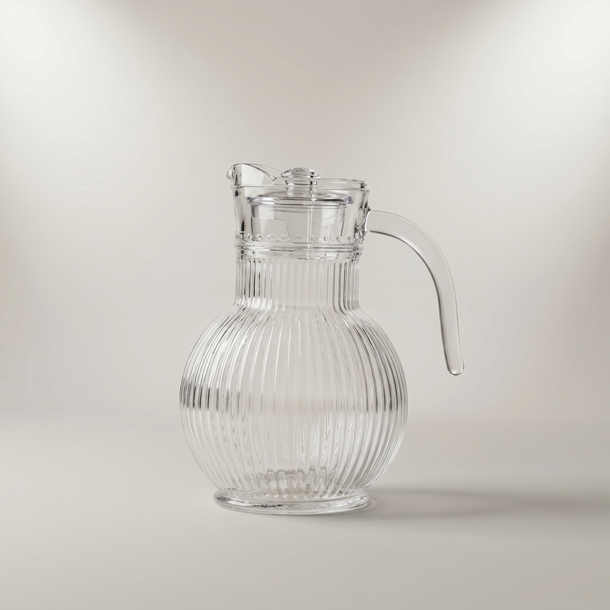Clear Glass Jar with Round Base by Zodiya