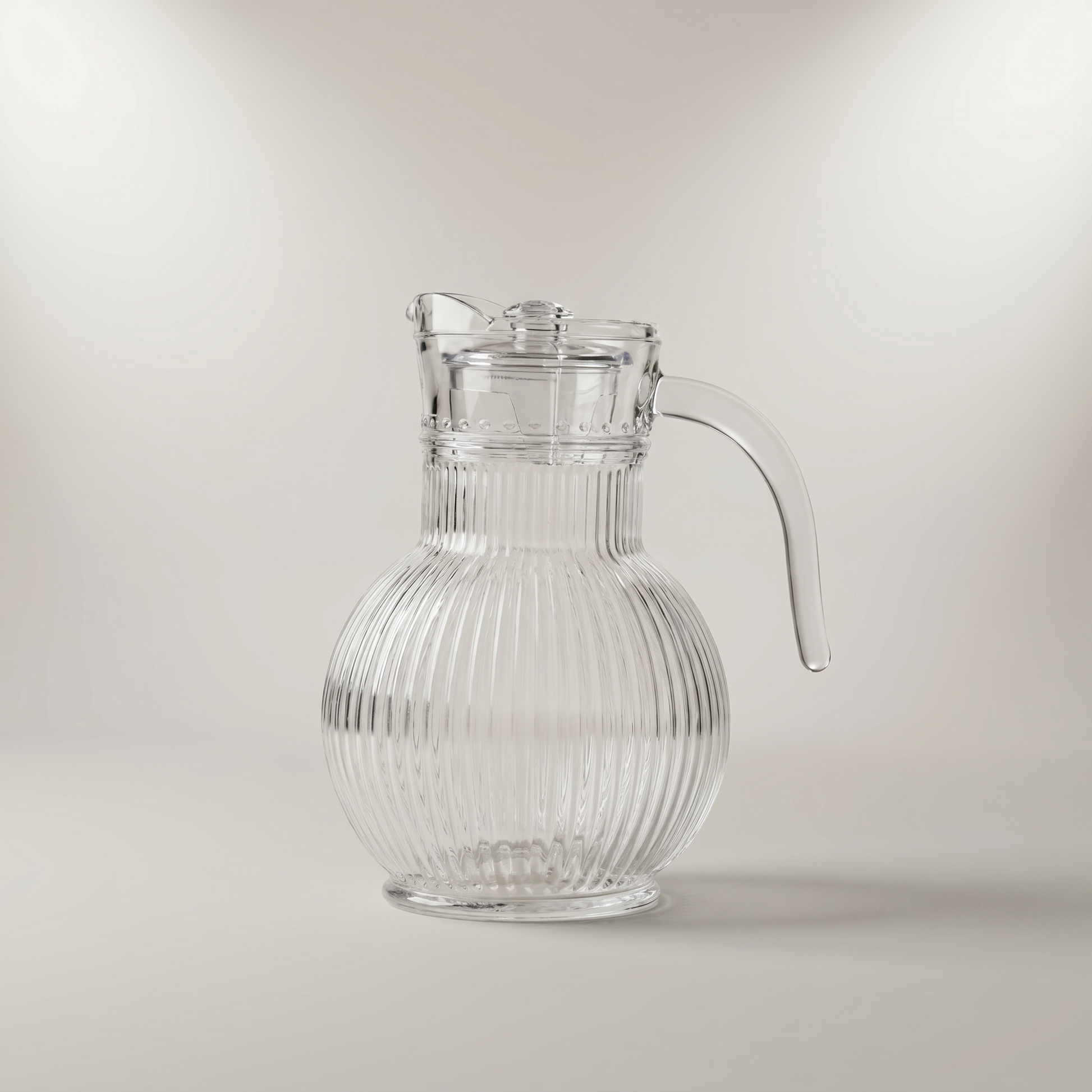 Clear Glass Jar with Round Base by Zodiya-3