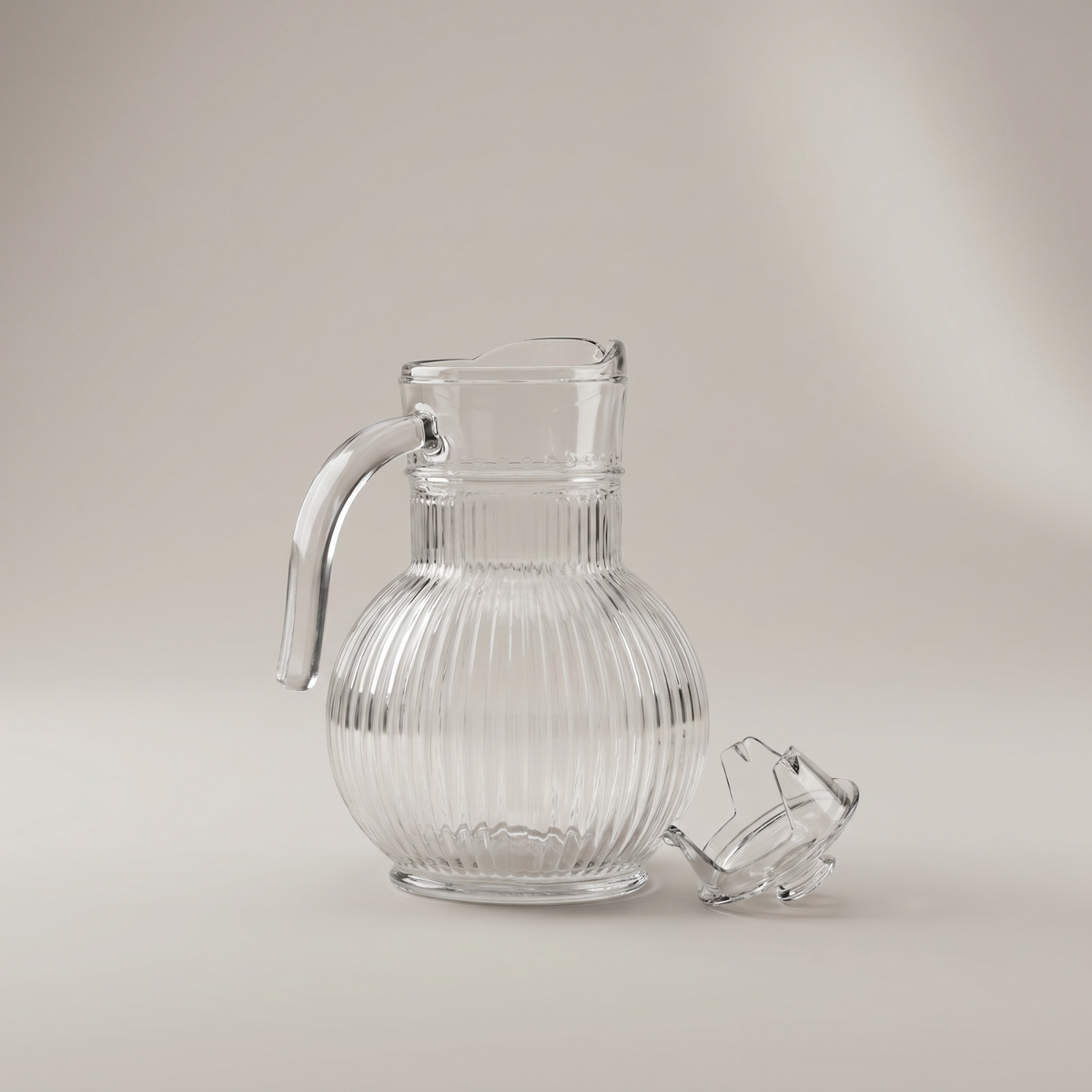 Clear Glass Jar with Round Base by Zodiya