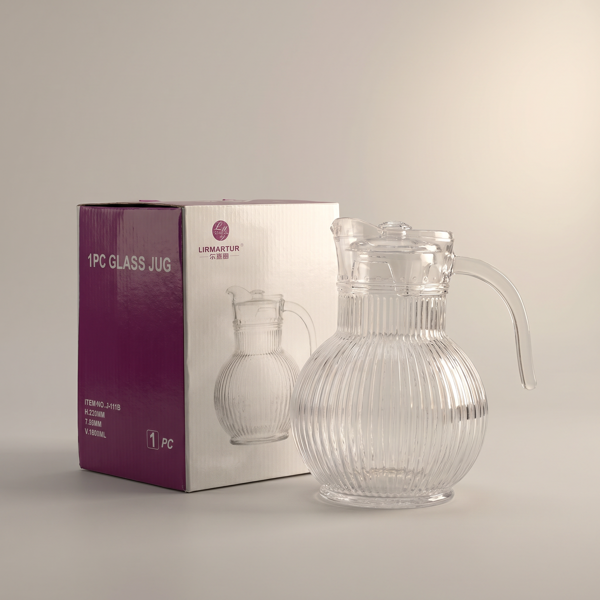 Clear Glass Jar with Round Base by Zodiya