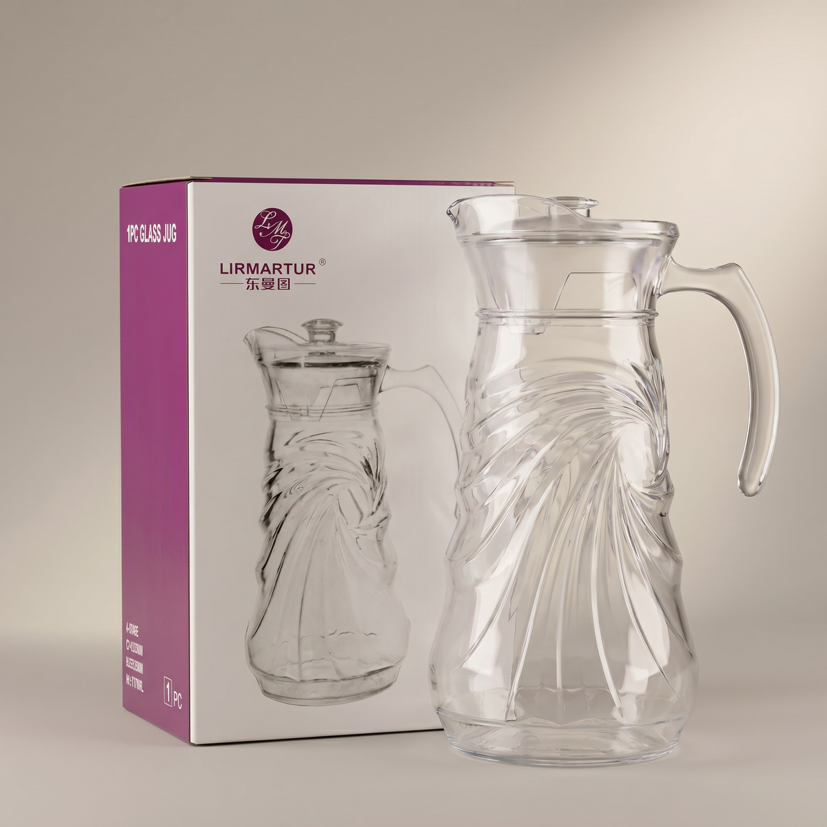 Clear Glass Water Jug by Zodiya