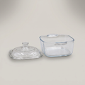 Clear Glass Food Container with Lid by Zodiya