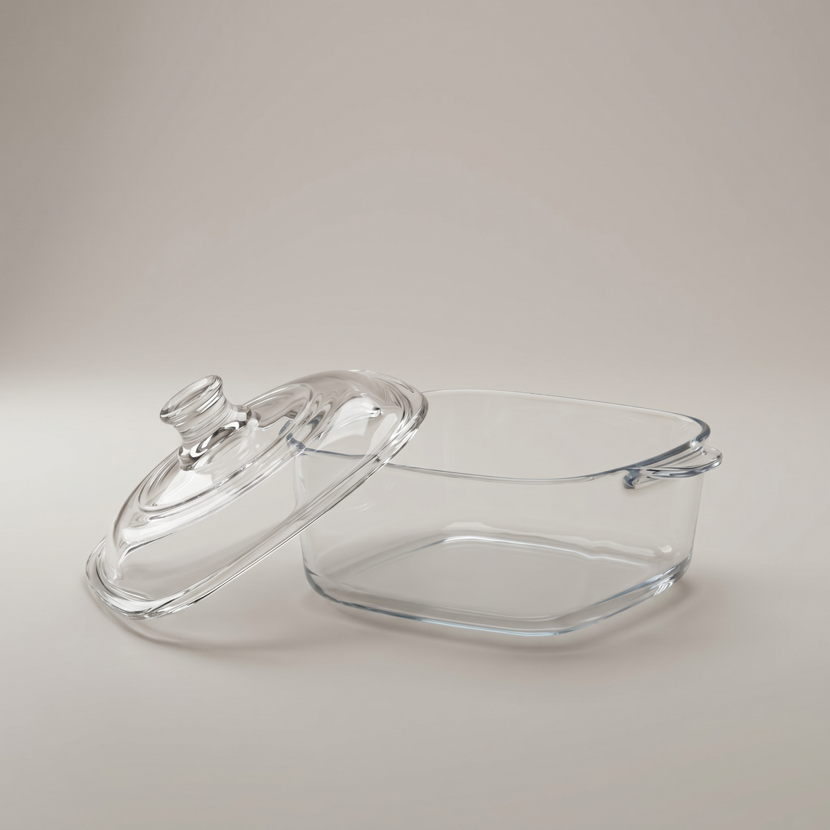 Clear Glass Food Container with Lid by Zodiya
