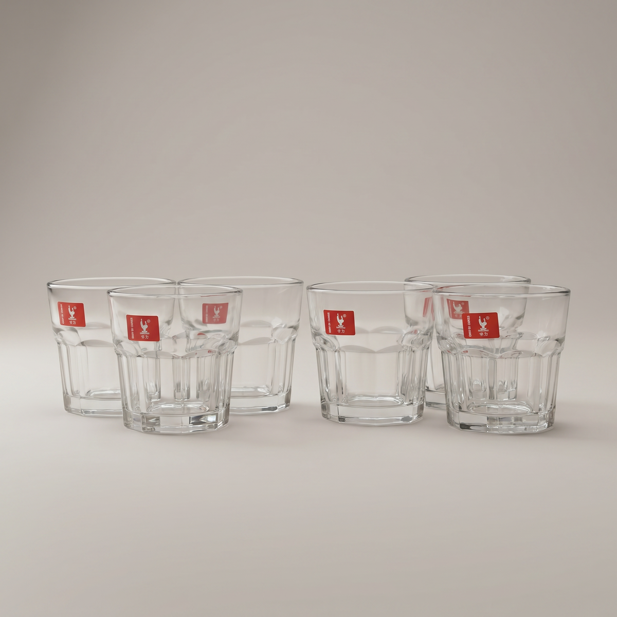 Clear Glass Cup Set of 6 by Zodiya