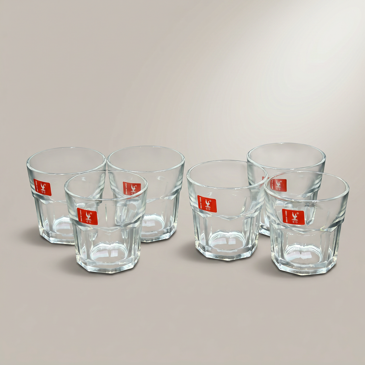 Clear Glass Cup Set of 6 by Zodiya