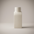 Beige Ceramic Textured Flower Vase ( Ribbed, Arched) by Zodiya