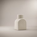 Beige Textured Ceramic Flower Vase ( Arched, Small ) by Zodiya
