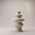 Off-White Ceramic Totem Vase by Zodiya