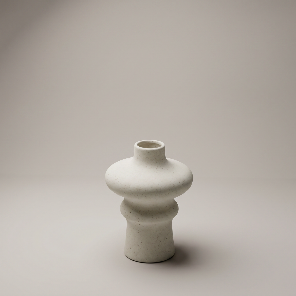 Off-White Ceramic Totem Vase (small) by Zodiya