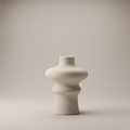 Off-White Ceramic Totem Vase (small) by Zodiya