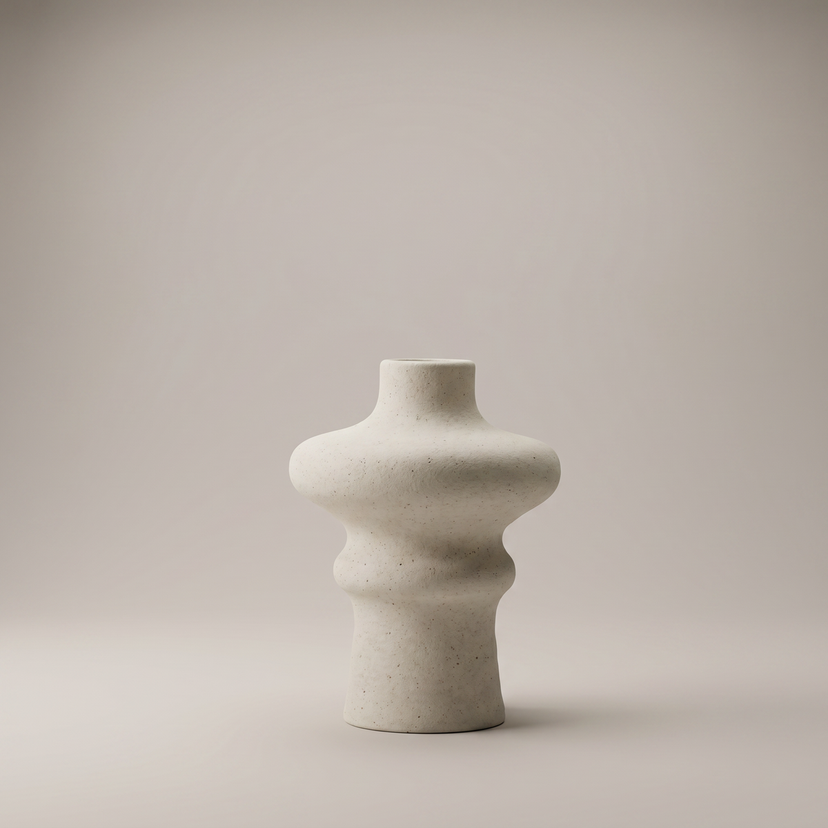 Off-White Ceramic Totem Vase (small) by Zodiya