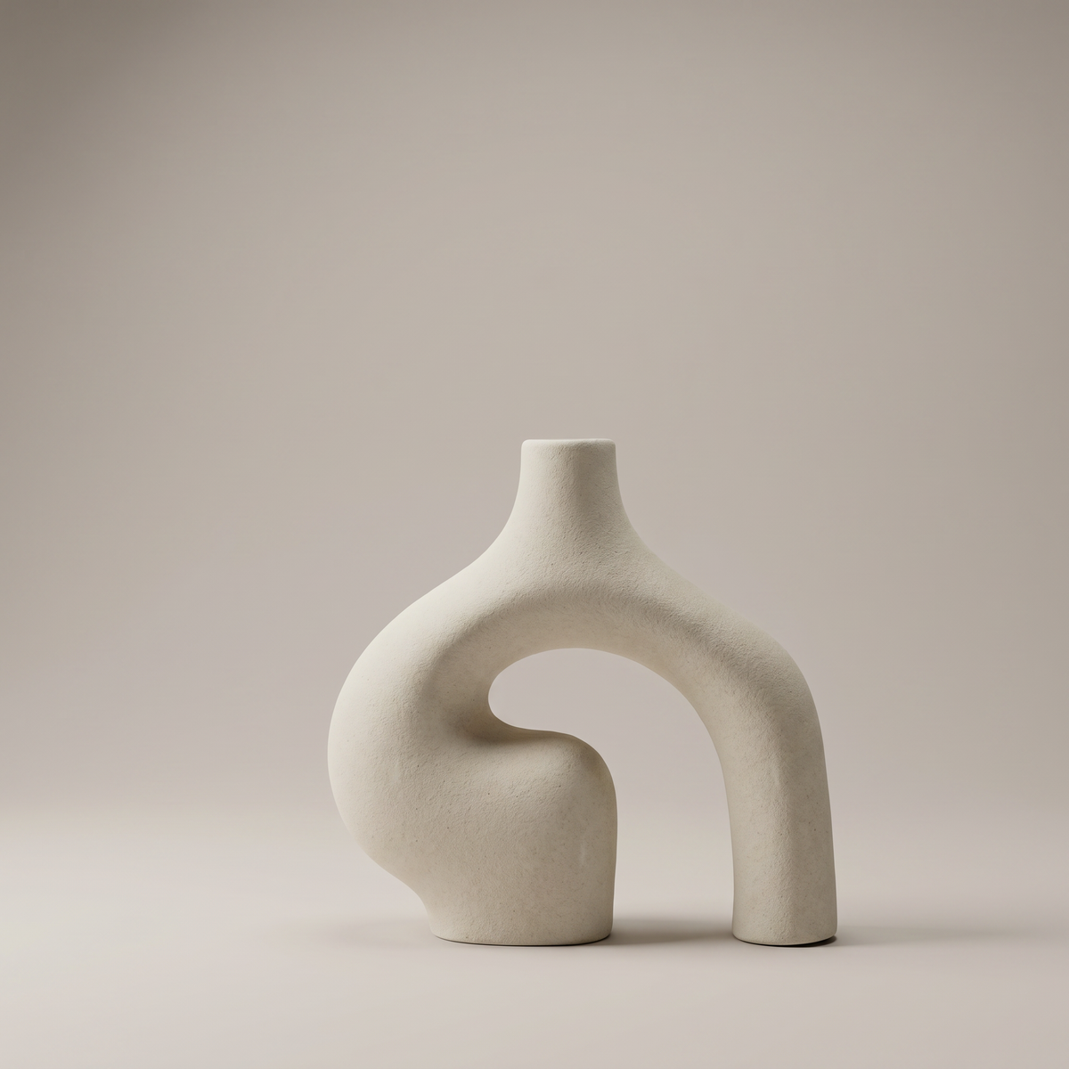 Beige Arch Ceramic Flower Vase by Zodiya