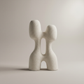 White Ceramic Flower Vase ( Double Column) by Zodiya