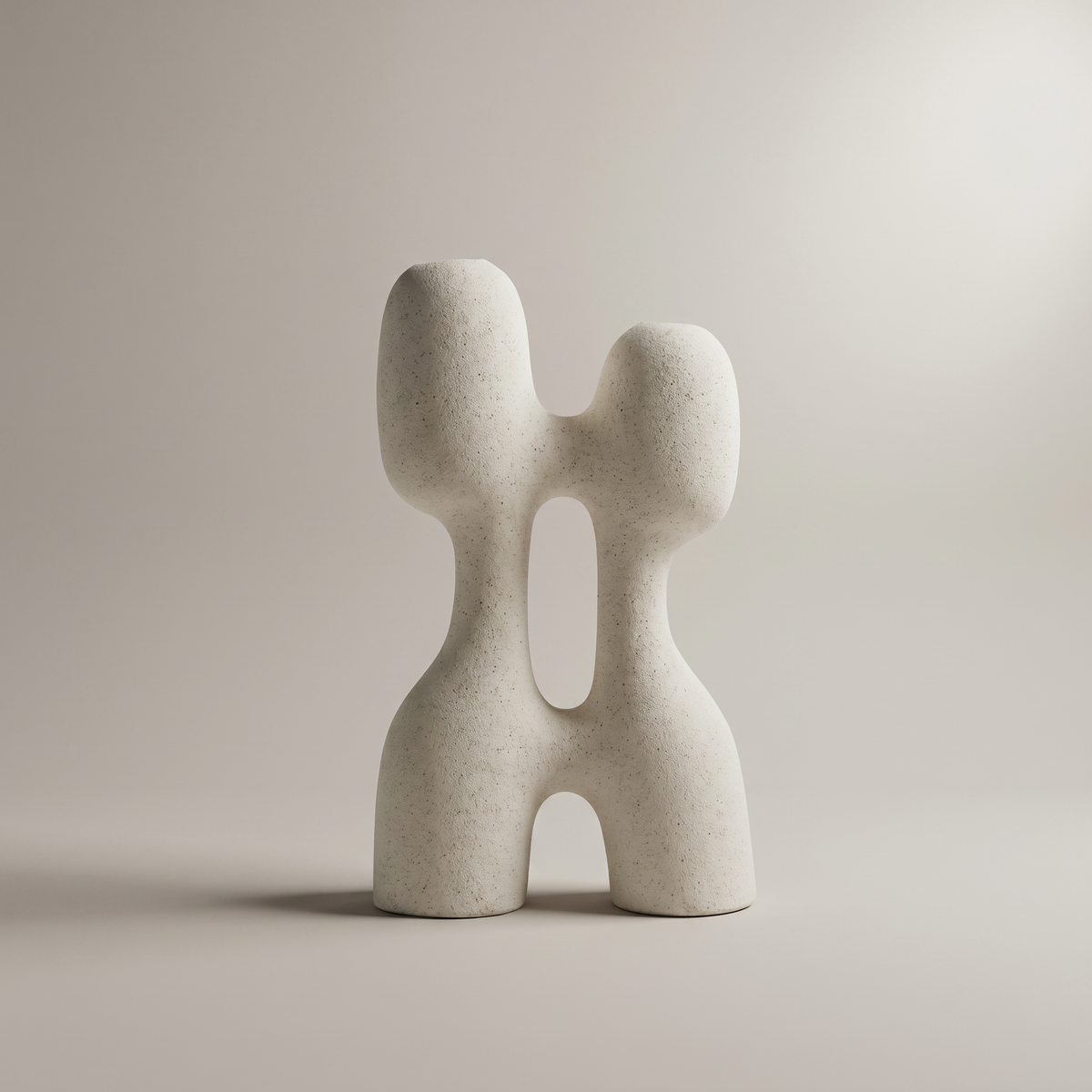 White Ceramic Flower Vase ( Double Column) by Zodiya