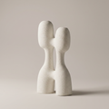 White Ceramic Flower Vase ( Double Column) by Zodiya