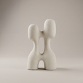 White Ceramic Flower Vase ( Double Column) by Zodiya