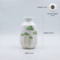 White Green Painted Ceramic Flower Vase By Zodiya