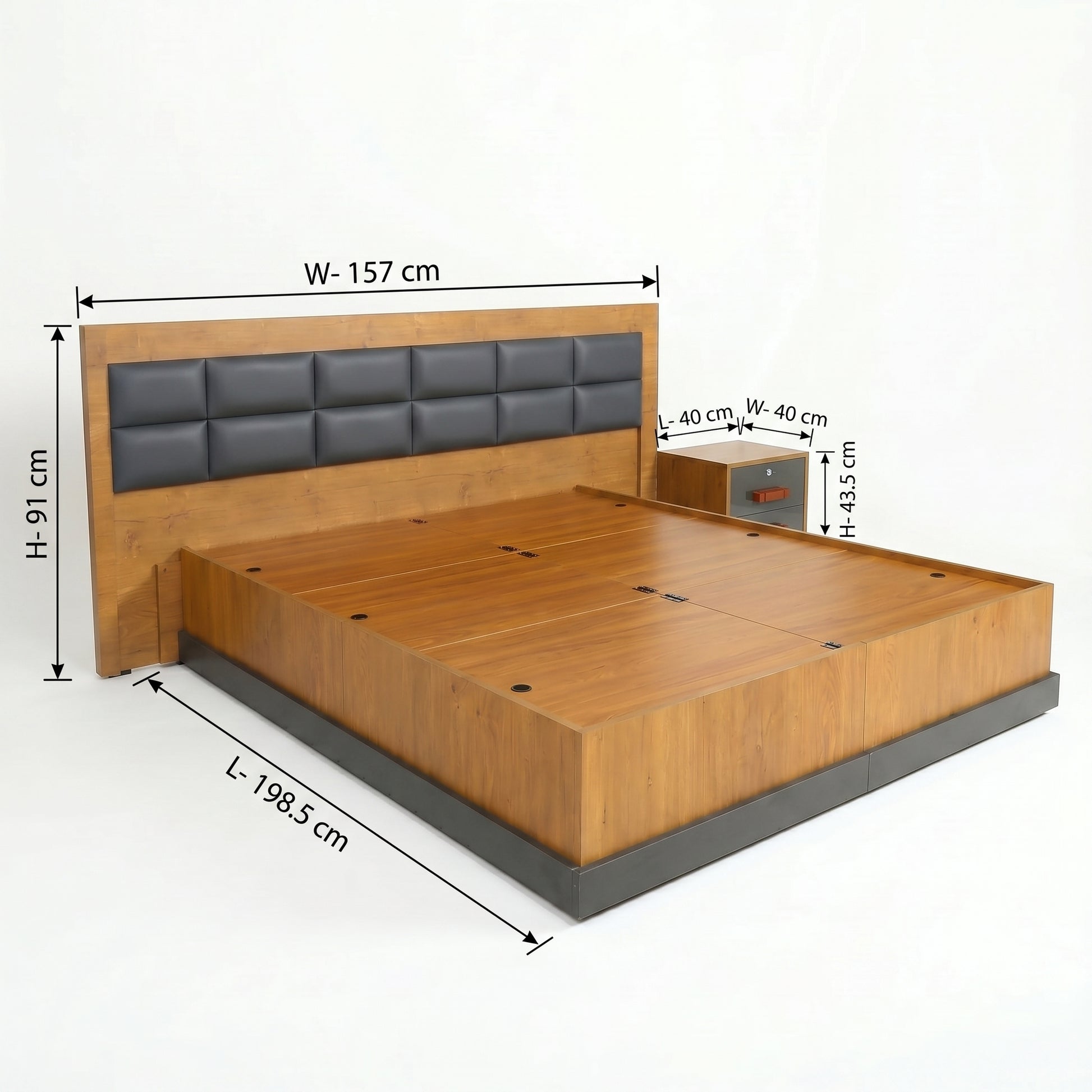 ZDY-FFI-ENORA COT WITH BED SIDE-19167-4