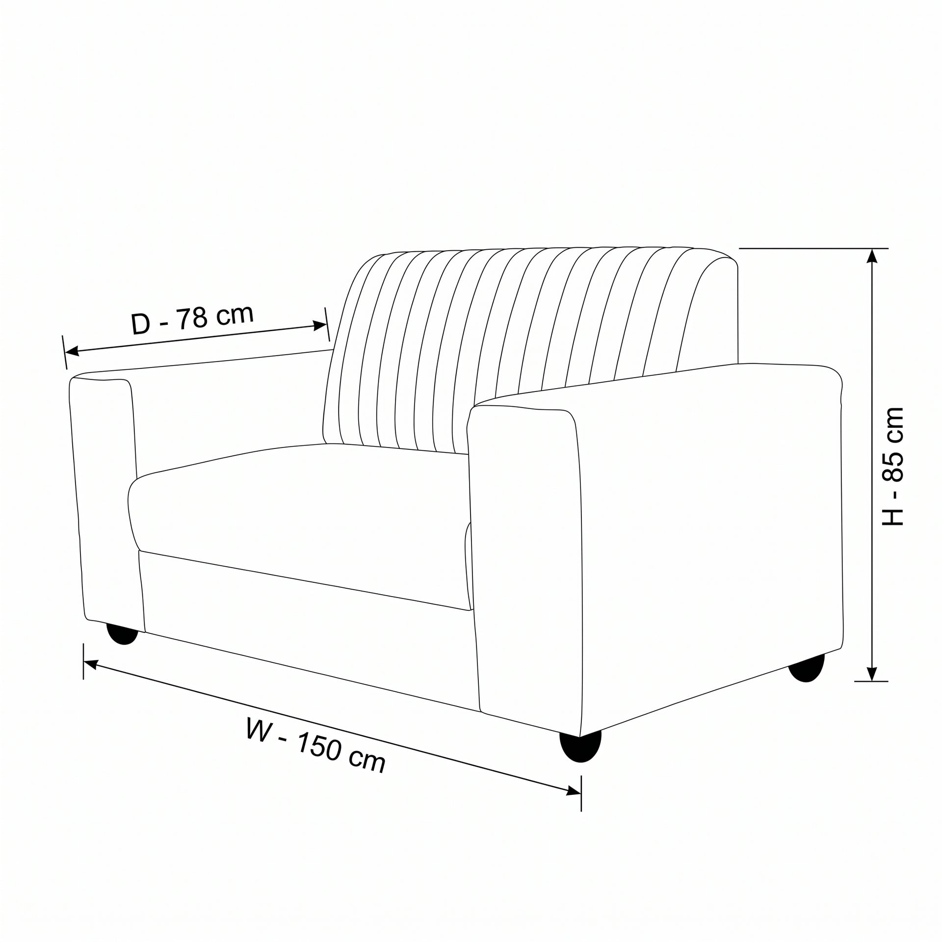 Value Plus White 2 Seater Sofa by Zodiya