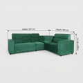 Softhome Alpine Teal 5 Seater Fabric Corner Sofa By Zodiya