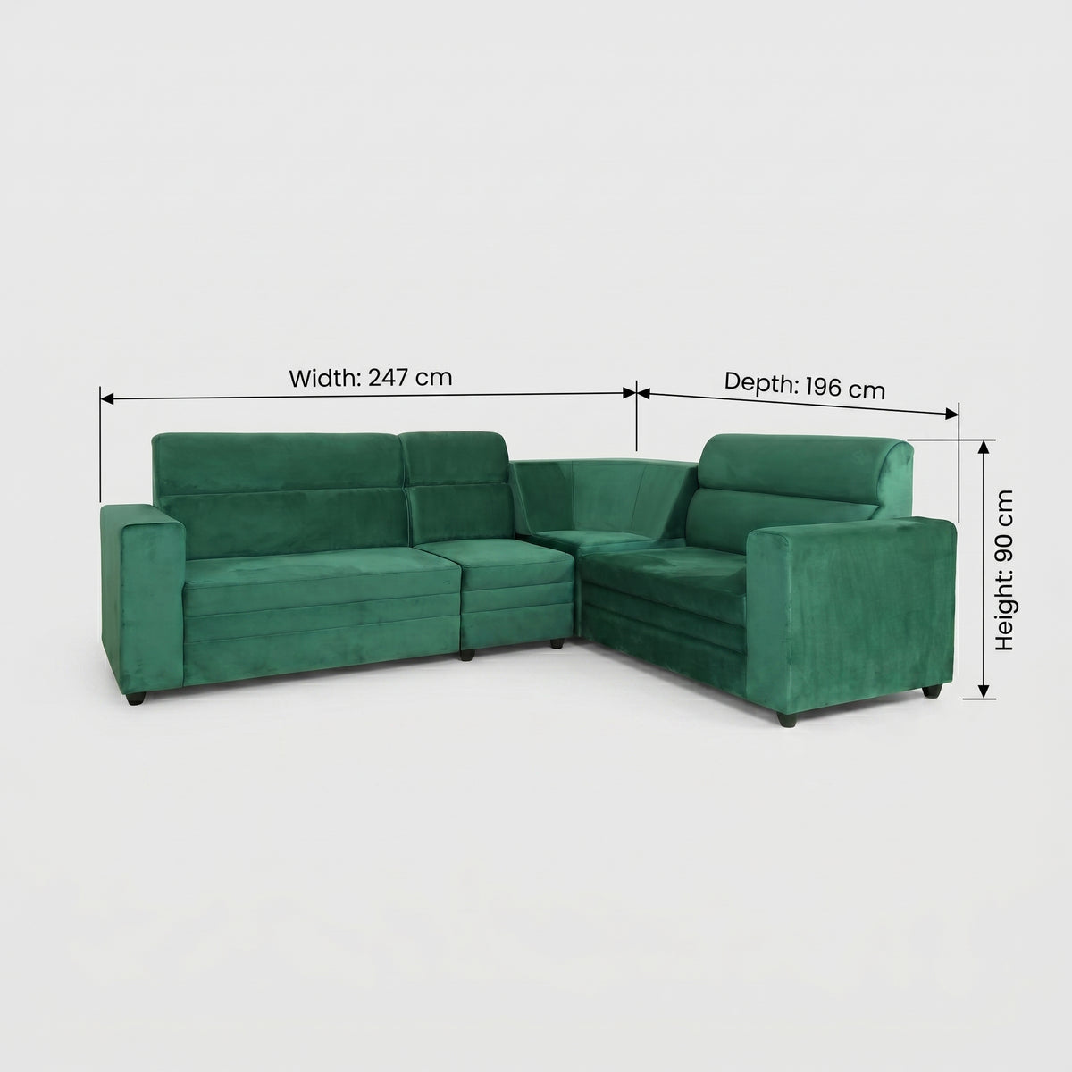 Softhome Alpine Teal 5 Seater Fabric Corner Sofa By Zodiya