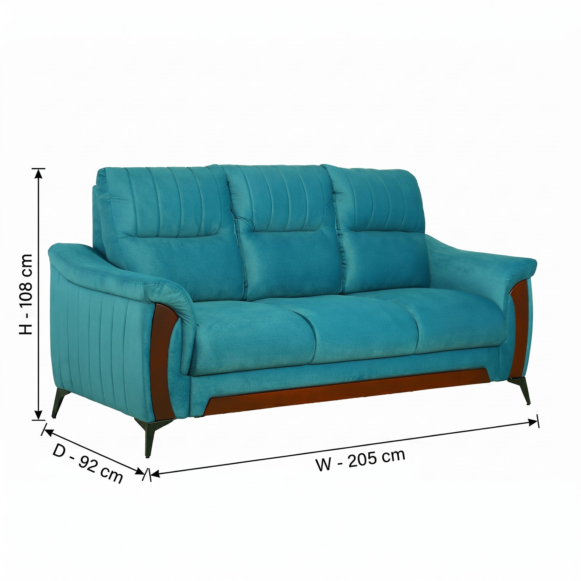 Omega Blue 3 Seater Monty Sofa by Zodiya