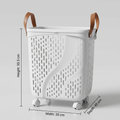 White Storage Basket with Wheels by Zodiya