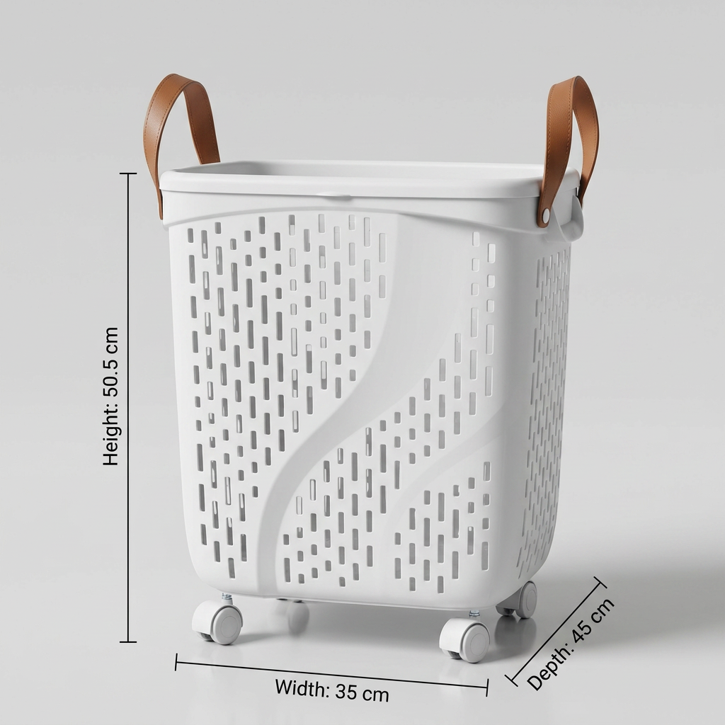 White Storage Basket with Wheels by Zodiya